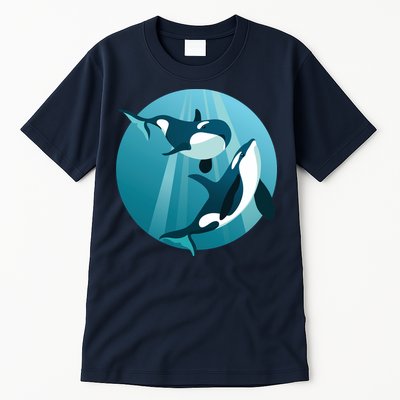 Pair Of Orcas Swimming Tall T-Shirt
