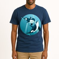 Pair Of Orcas Swimming Tall T-Shirt
