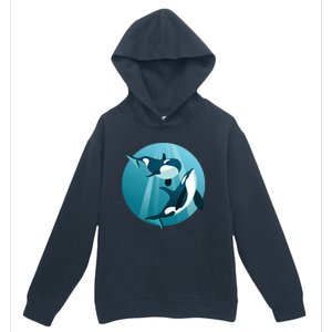 Pair Of Orcas Swimming Urban Pullover Hoodie