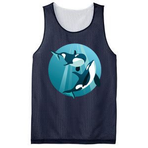 Pair Of Orcas Swimming Mesh Reversible Basketball Jersey Tank