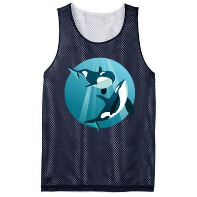 Pair Of Orcas Swimming Mesh Reversible Basketball Jersey Tank