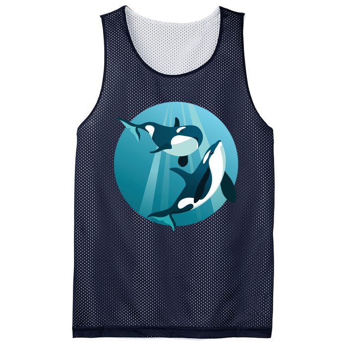 Pair Of Orcas Swimming Mesh Reversible Basketball Jersey Tank