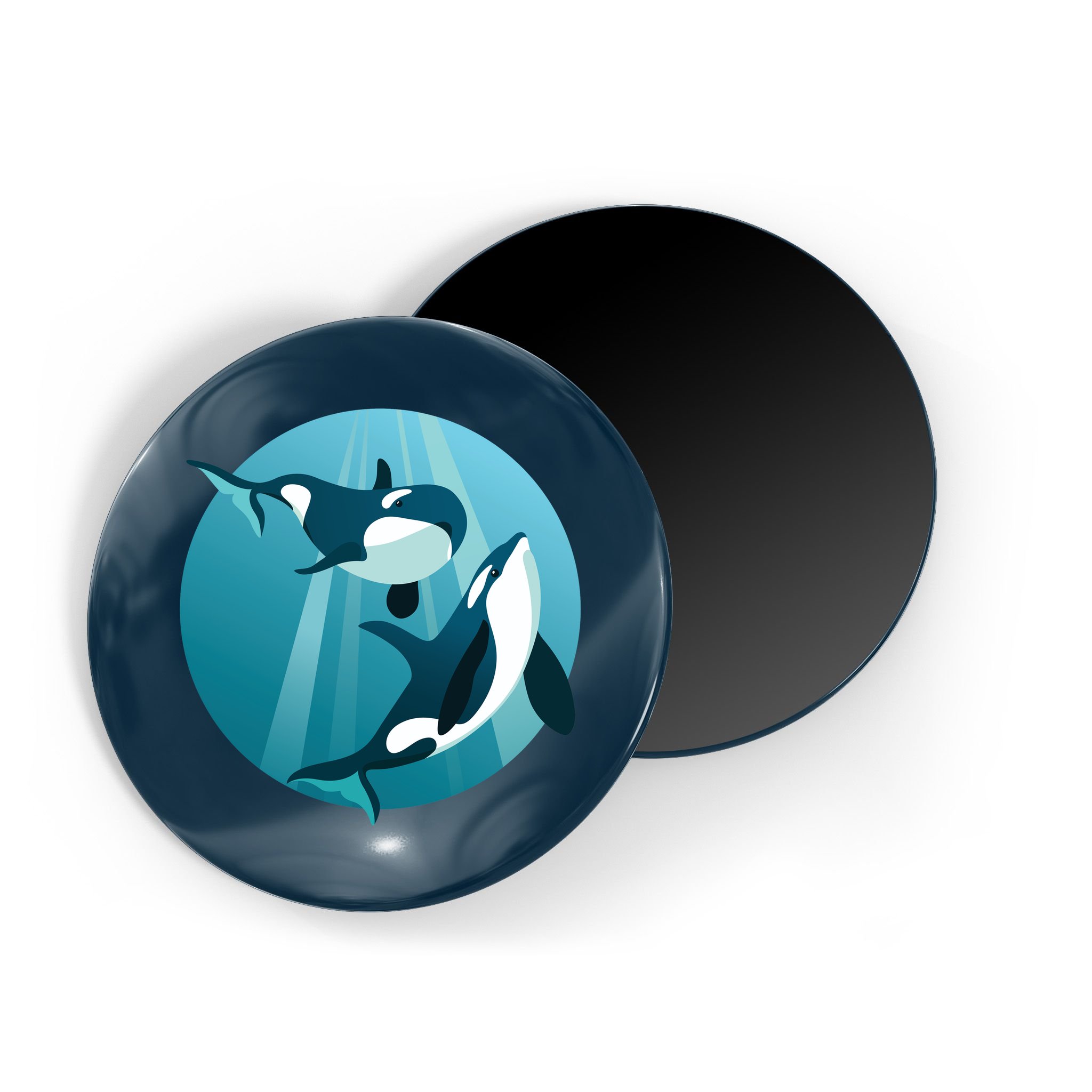 Pair Of Orcas Swimming Magnet