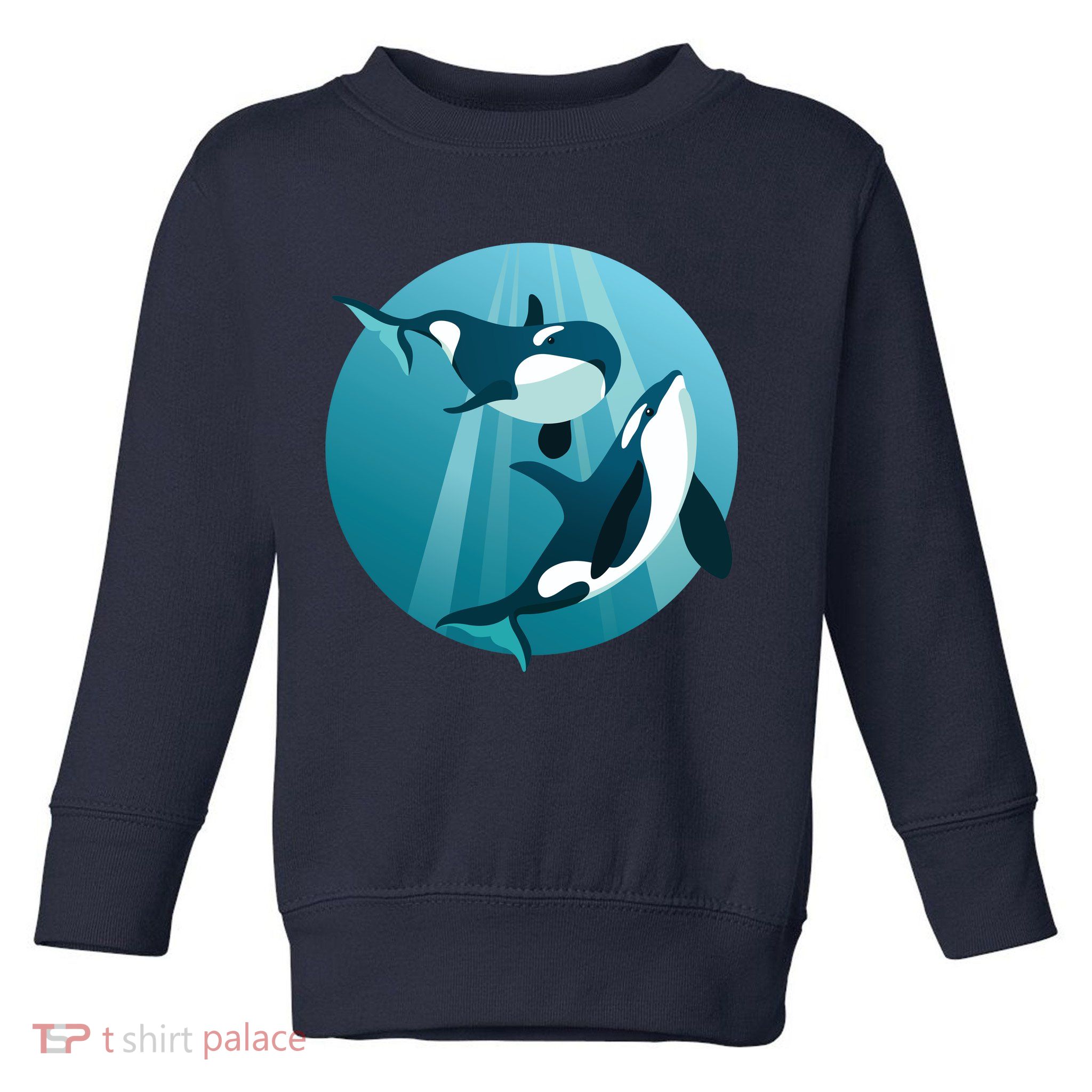 Pair Of Orcas Swimming Toddler Sweatshirt