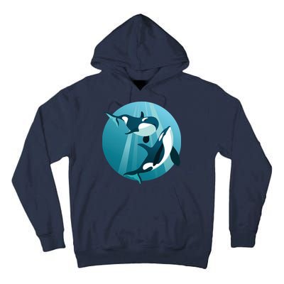 Pair Of Orcas Swimming Tall Hoodie