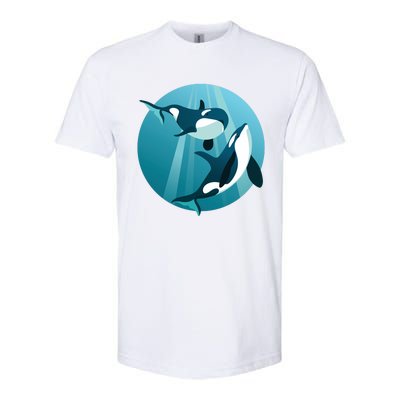 Pair Of Orcas Swimming Softstyle® CVC T-Shirt