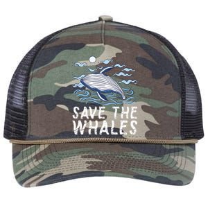 Protect Our Ocean Protect Our Future Save The Whales Gift Retro Rope Trucker Hat Cap