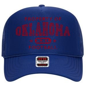 Property Of Oklahoma Football Xxl Gift High Crown Mesh Back Trucker Hat