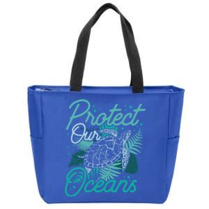 Protect Our Oceans Save Ocean Protection Clean Sea Cool Gift Zip Tote Bag