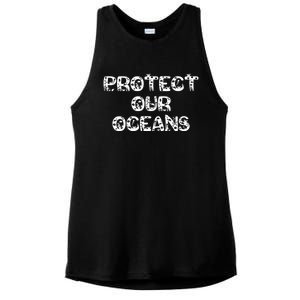 Protect Our Oceans Save Our Planet Gift Ladies PosiCharge Tri-Blend Wicking Tank