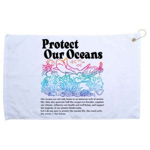 Protect Our Oceans Save Earth World Ocean Day 2023 Grommeted Golf Towel