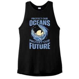 Protect Our Oceans Protect Our Future Climate Change Ladies PosiCharge Tri-Blend Wicking Tank