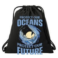 Protect Our Oceans Protect Our Future Climate Change Drawstring Bag