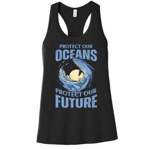 Protect Our Oceans Protect Our Future Climate Change Women's Racerback Tank