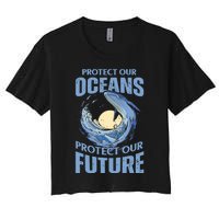 Protect Our Oceans Protect Our Future Climate Change Women's Crop Top Tee