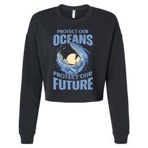 Protect Our Oceans Protect Our Future Climate Change Cropped Pullover Crew