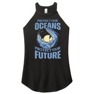 Protect Our Oceans Protect Our Future Climate Change Women's Perfect Tri Rocker Tank