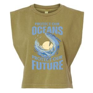 Protect Our Oceans Protect Our Future Climate Change Garment-Dyed Women's Muscle Tee