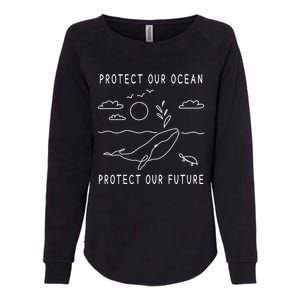 Protect Our Ocean Protect Our Future Sea Earth Day Climate Cool Gift Womens California Wash Sweatshirt