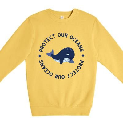 Protect Our Oceans Swimming Cute Whale Orca In Sea Ocean Gift Premium Crewneck Sweatshirt