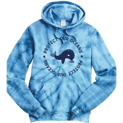 Protect Our Oceans Swimming Cute Whale Orca In Sea Ocean Gift Tie Dye Hoodie