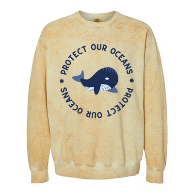 Protect Our Oceans Swimming Cute Whale Orca In Sea Ocean Gift Colorblast Crewneck Sweatshirt