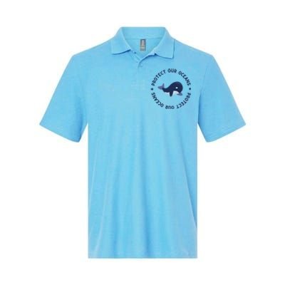 Protect Our Oceans Swimming Cute Whale Orca In Sea Ocean Gift Softstyle Adult Sport Polo