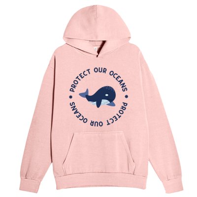 Protect Our Oceans Swimming Cute Whale Orca In Sea Ocean Gift Urban Pullover Hoodie