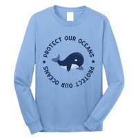 Protect Our Oceans Swimming Cute Whale Orca In Sea Ocean Gift Long Sleeve Shirt