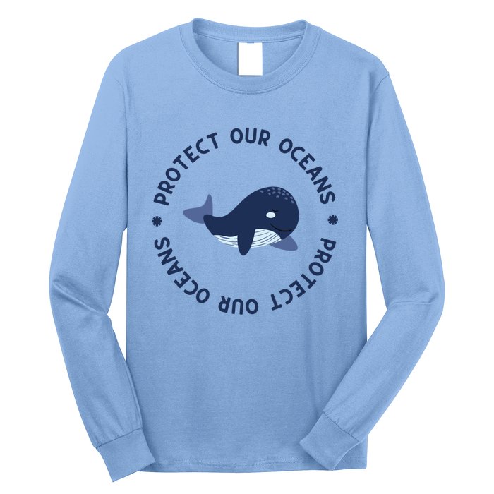 Protect Our Oceans Swimming Cute Whale Orca In Sea Ocean Gift Long Sleeve Shirt