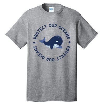 Protect Our Oceans Swimming Cute Whale Orca In Sea Ocean Gift Tall T-Shirt