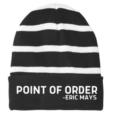 Point Of Order Definition Striped Beanie with Solid Band