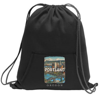 Portland Oregon Or City Of Bridges Sd658 Sweatshirt Cinch Pack Bag