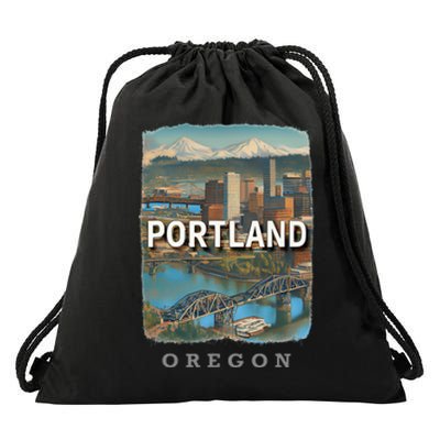 Portland Oregon Or City Of Bridges Sd658 Drawstring Bag