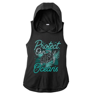 Protect Our Oceans Save Ocean Protection Clean Sea Gift Ladies PosiCharge Tri-Blend Wicking Draft Hoodie Tank