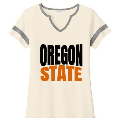 Pride Of Oregon State Ladies Halftime Notch Neck Tee