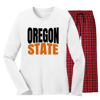 Pride Of Oregon State Women's Long Sleeve Flannel Pajama Set 