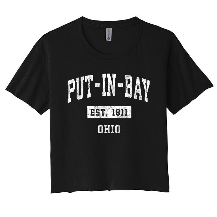 Putinbay Ohio Oh Vintage Sports Established Women's Crop Top Tee