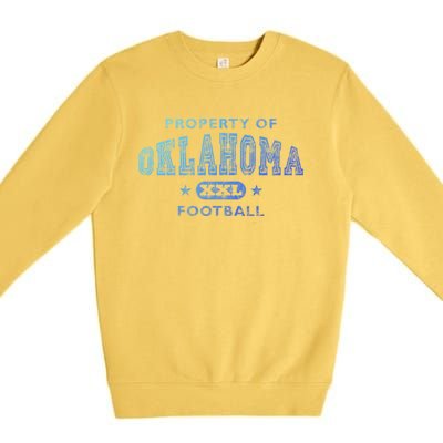 Property Of Oklahoma Football Xxl Gift Premium Crewneck Sweatshirt