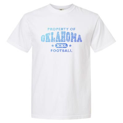 Property Of Oklahoma Football Xxl Gift Garment-Dyed Heavyweight T-Shirt