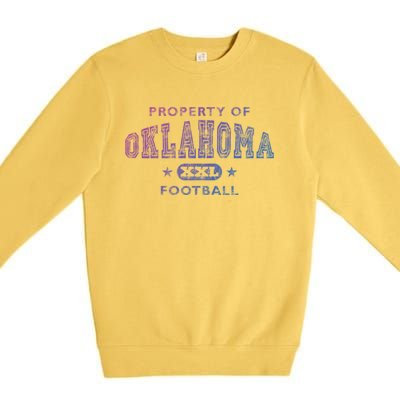 Property Of Oklahoma Football Xxl Gift Premium Crewneck Sweatshirt