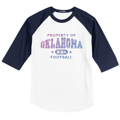 Property Of Oklahoma Football Xxl Gift Baseball Sleeve Shirt