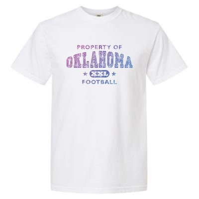 Property Of Oklahoma Football Xxl Gift Garment-Dyed Heavyweight T-Shirt