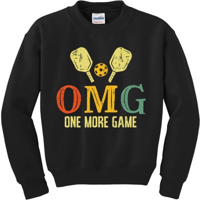 Pickleball Omg One More Game Pickle Ball Sports Women Kids Sweatshirt