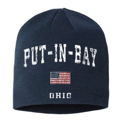 Putinbay Ohio Oh Vintage American Flag Sports Design Sustainable Beanie