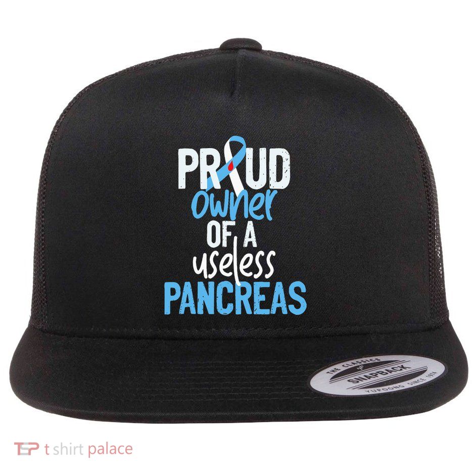 Proud Owner Of A Useless Pancreas Type 1 Diabetes Awareness Flatbill Hat