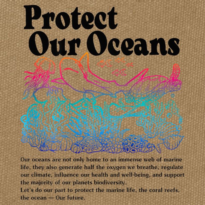 Protect Our Oceans Save Earth World Ocean Day 2024 On Back Cotton Canvas Backpack