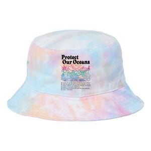 Protect Our Oceans Save Earth World Ocean Day 2024 On Back Tie Dye Newport Bucket Hat