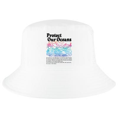 Protect Our Oceans Save Earth World Ocean Day 2024 On Back Cool Comfort Performance Bucket Hat