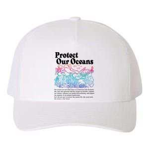 Protect Our Oceans Save Earth World Ocean Day 2024 On Back Yupoong Adult 5-Panel Trucker Hat